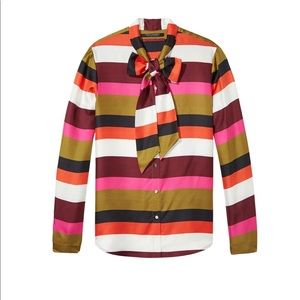 SCOTCH & SODA multi colored stripe blouse with tie